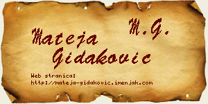 Mateja Gidaković vizit kartica